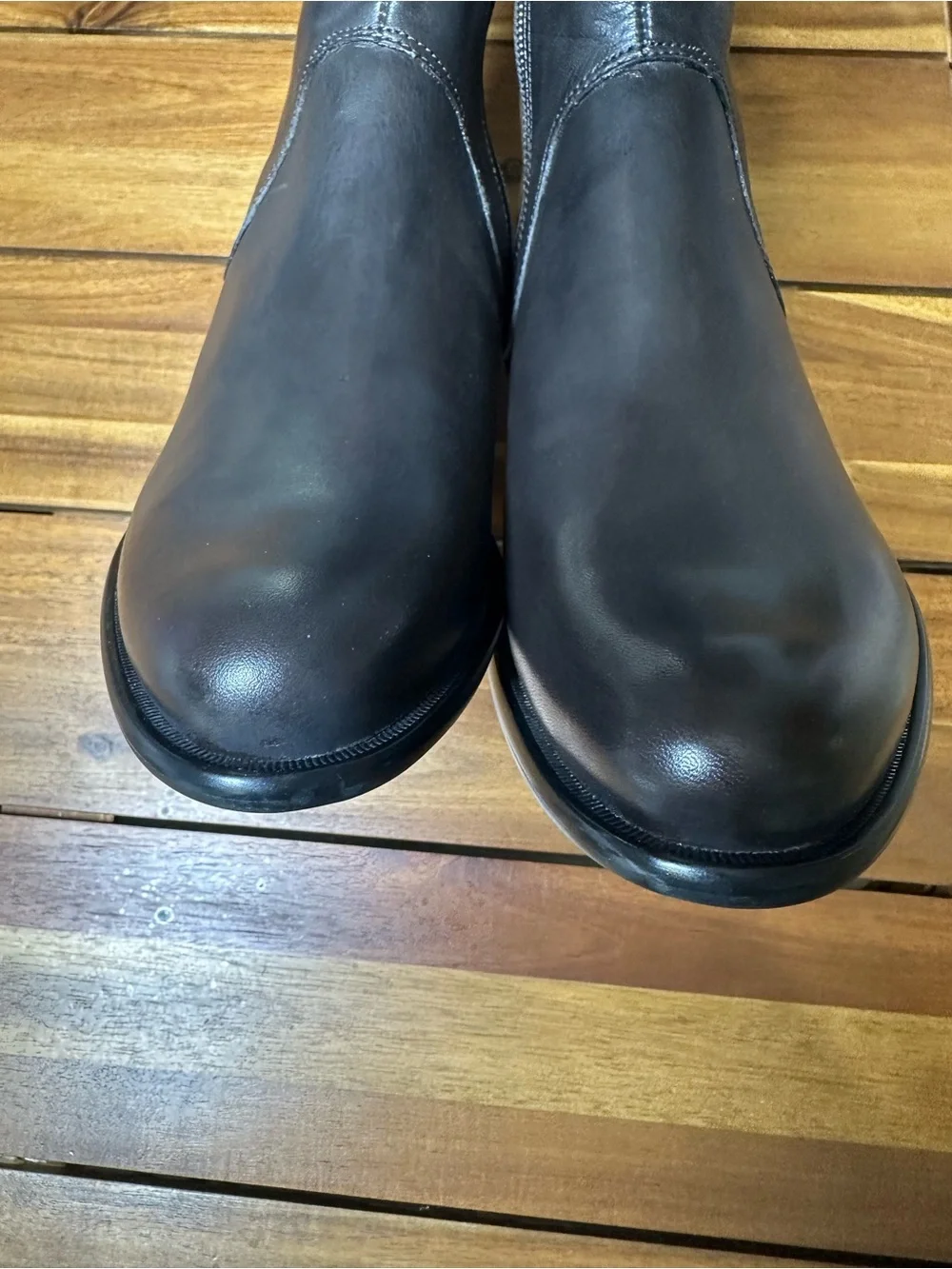 Corso Como Rena Tall Genuine Leather Boots - Dark Gray